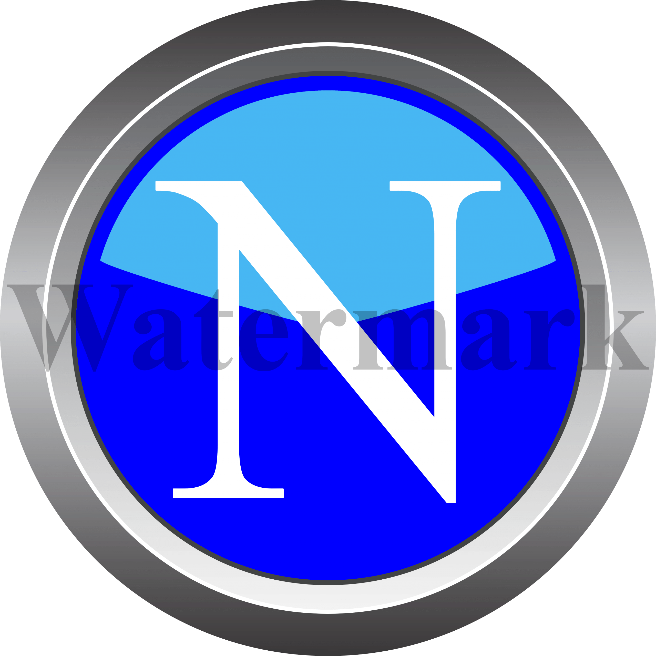 Capital Letter N, Upper Case Letter N, Blue Circle Letter N