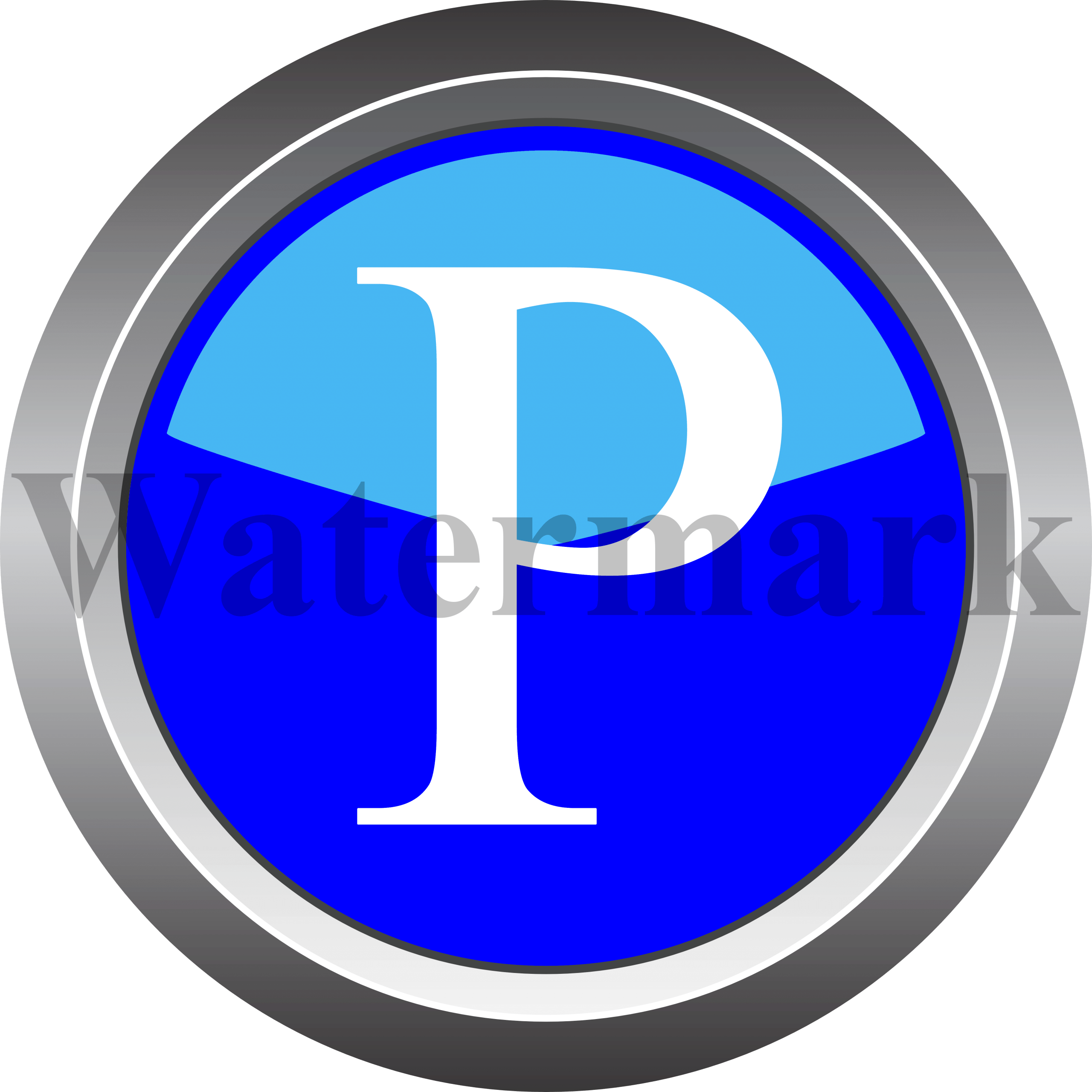 Capital Letter P, Upper Case Letter P, Blue Circle Letter P