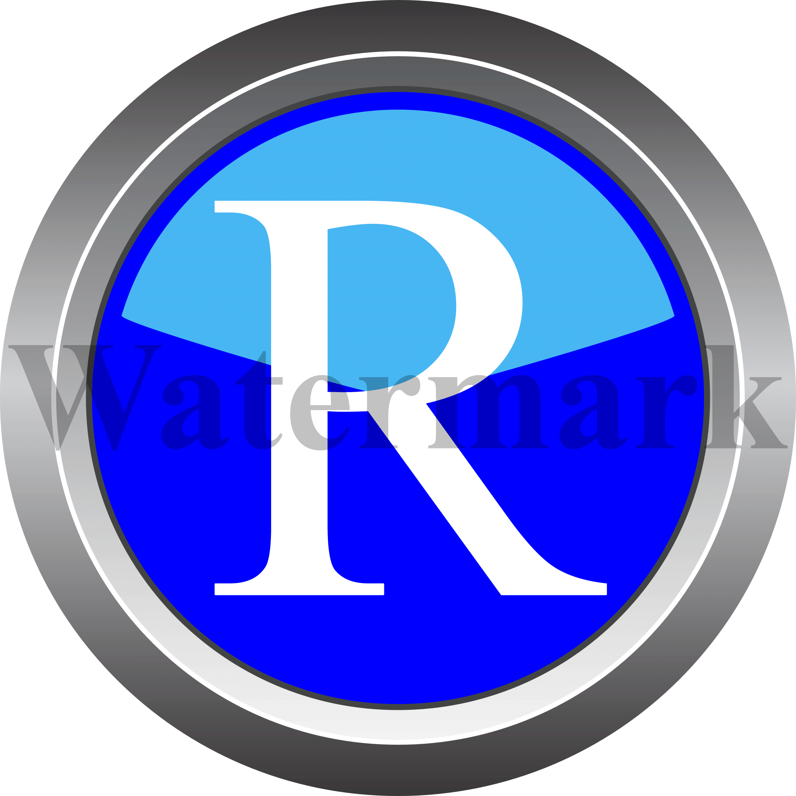 Capital Letter R, Upper Case Letter R, Blue Circle Letter R