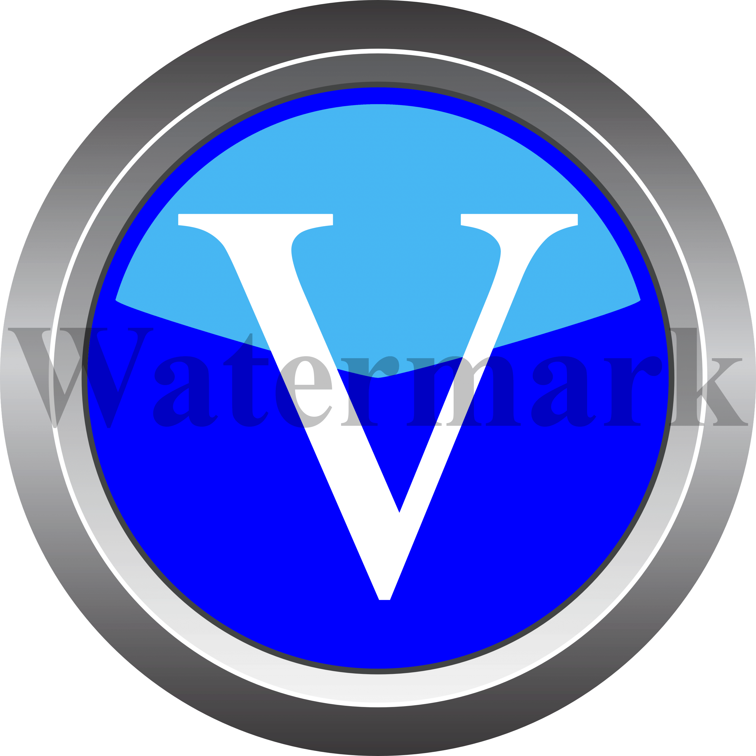 Capital Letter V, Upper Case Letter V, Blue Circle Letter V