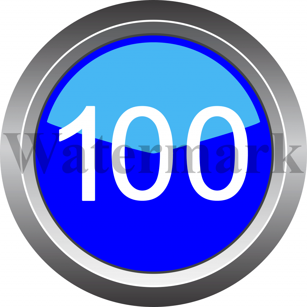 Number 100, Blue Circle Number 100