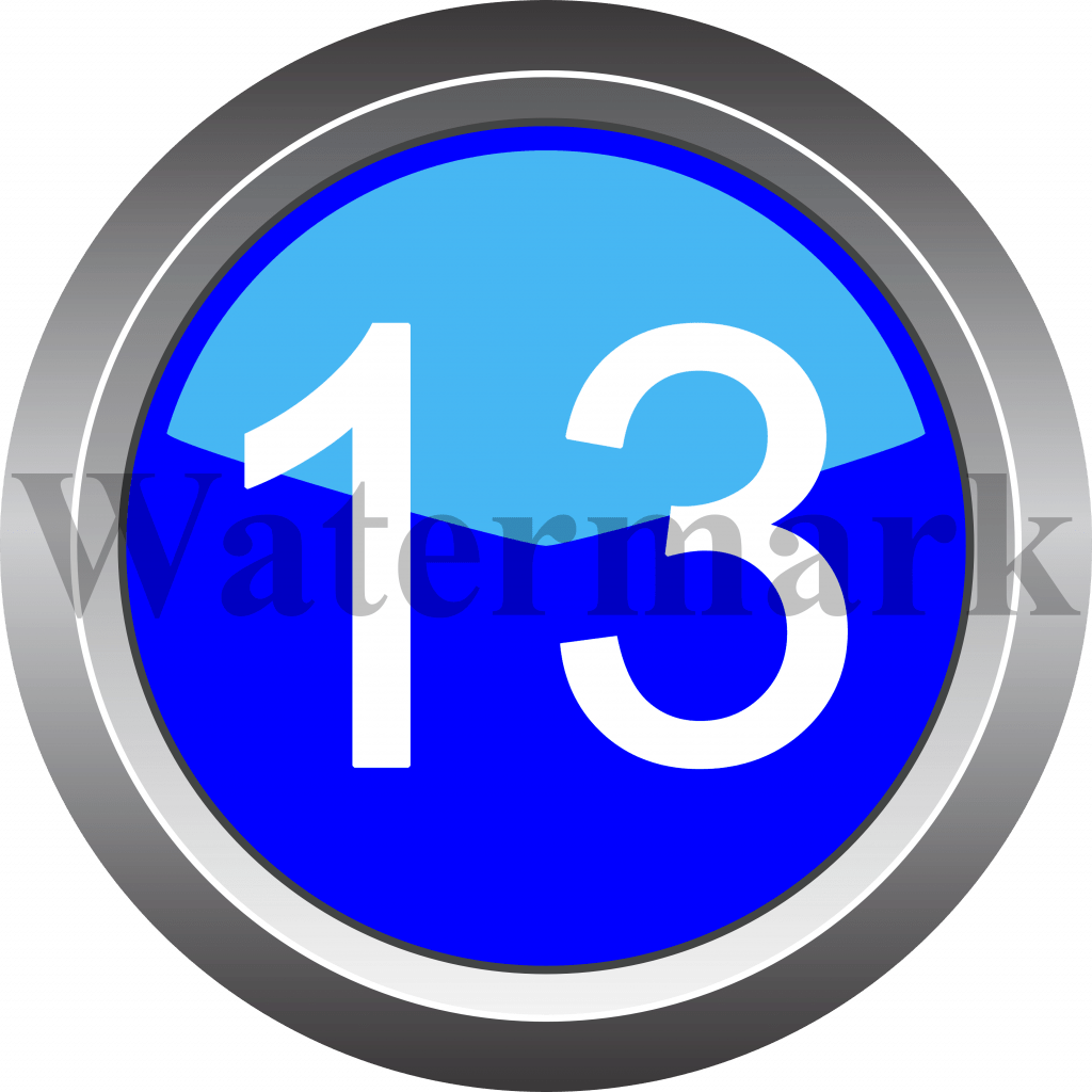 Number 13, Blue Circle Number 13