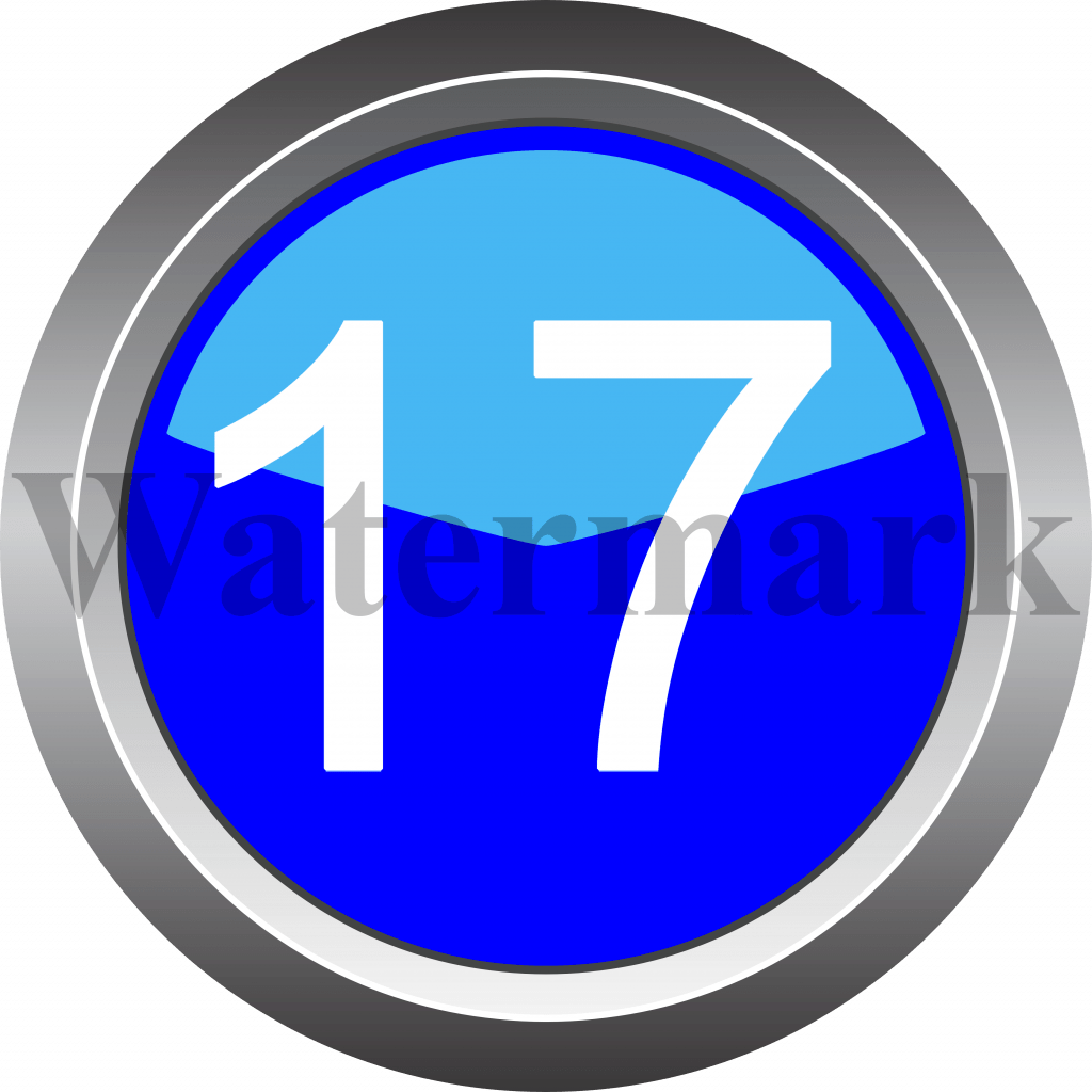 Number 17, Blue Circle Number 17, Best English Letters & Numbers Download at an Affordable price!