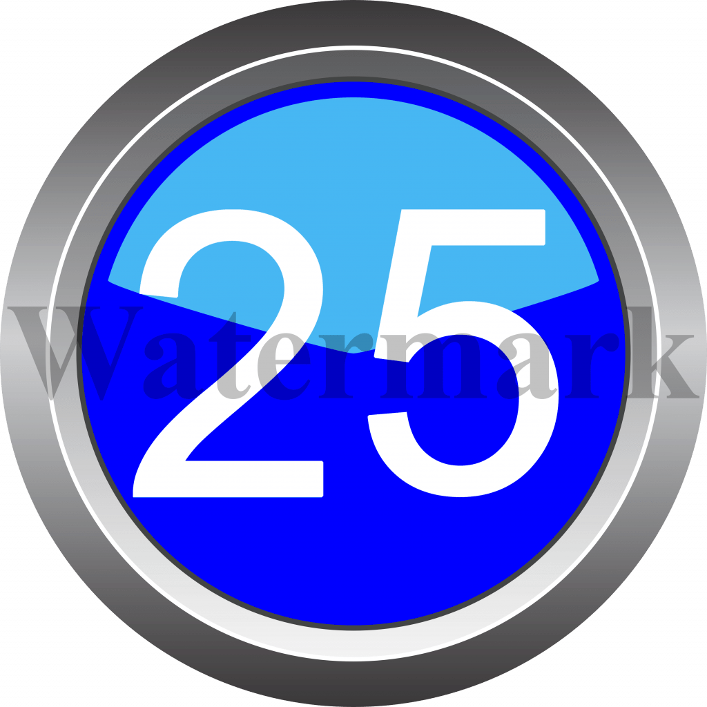 Number 25, Blue Circle Number 25