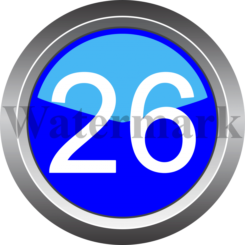 Number 26, Blue Circle Number 26