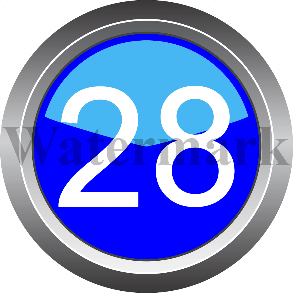 Number 28, Blue Circle Number 28
