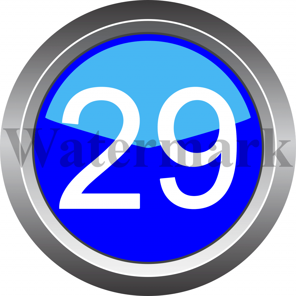 Number 29, Blue Circle Number 29