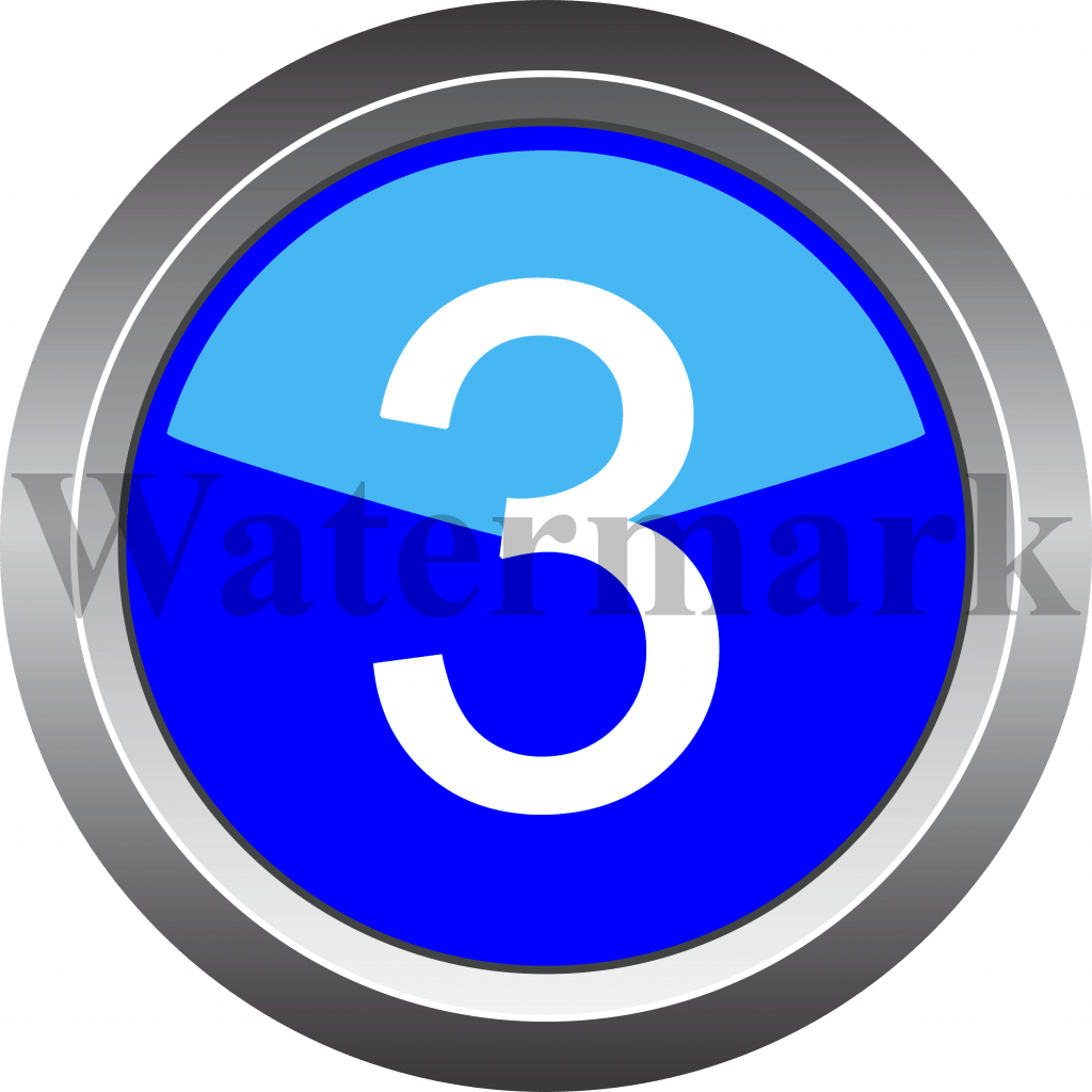 Number 3, Blue Circle Number 3, English Letters & Numbers
