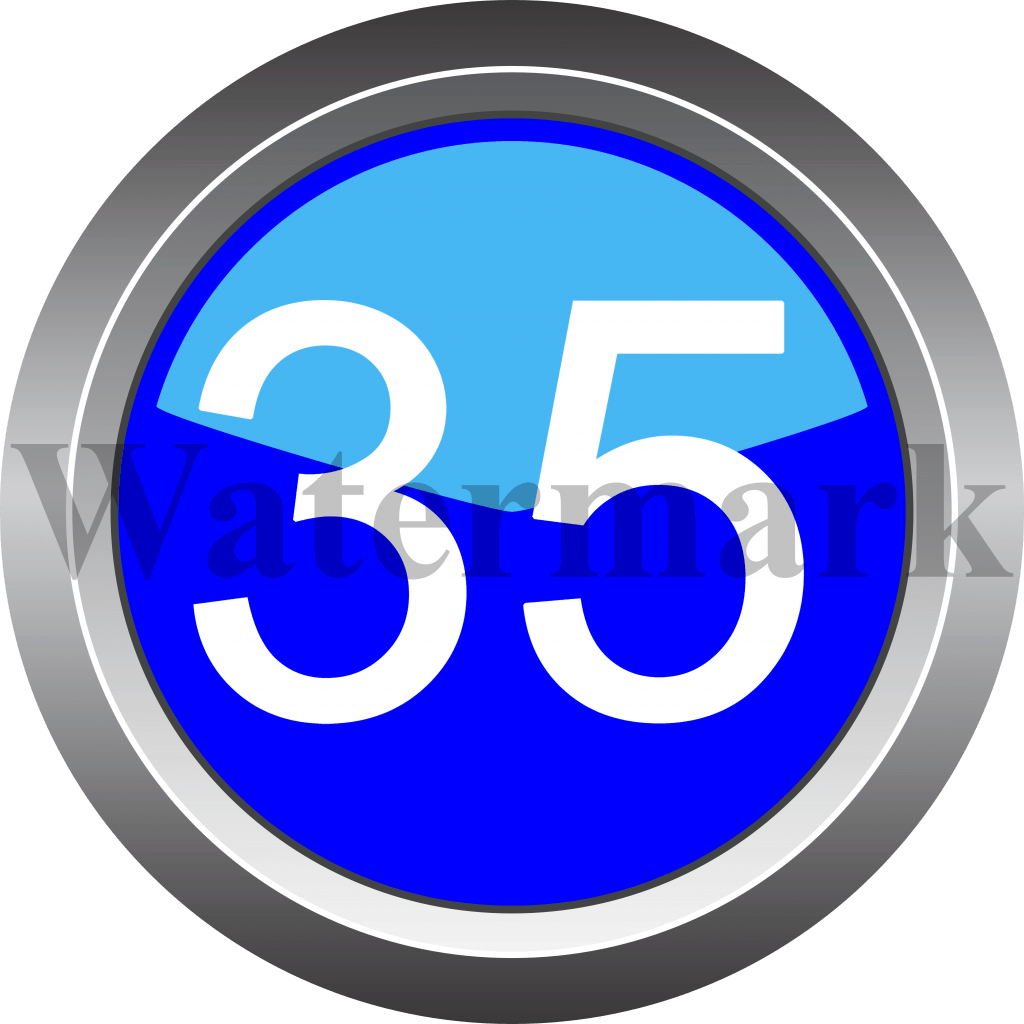 Number 35, Blue Circle Number 35