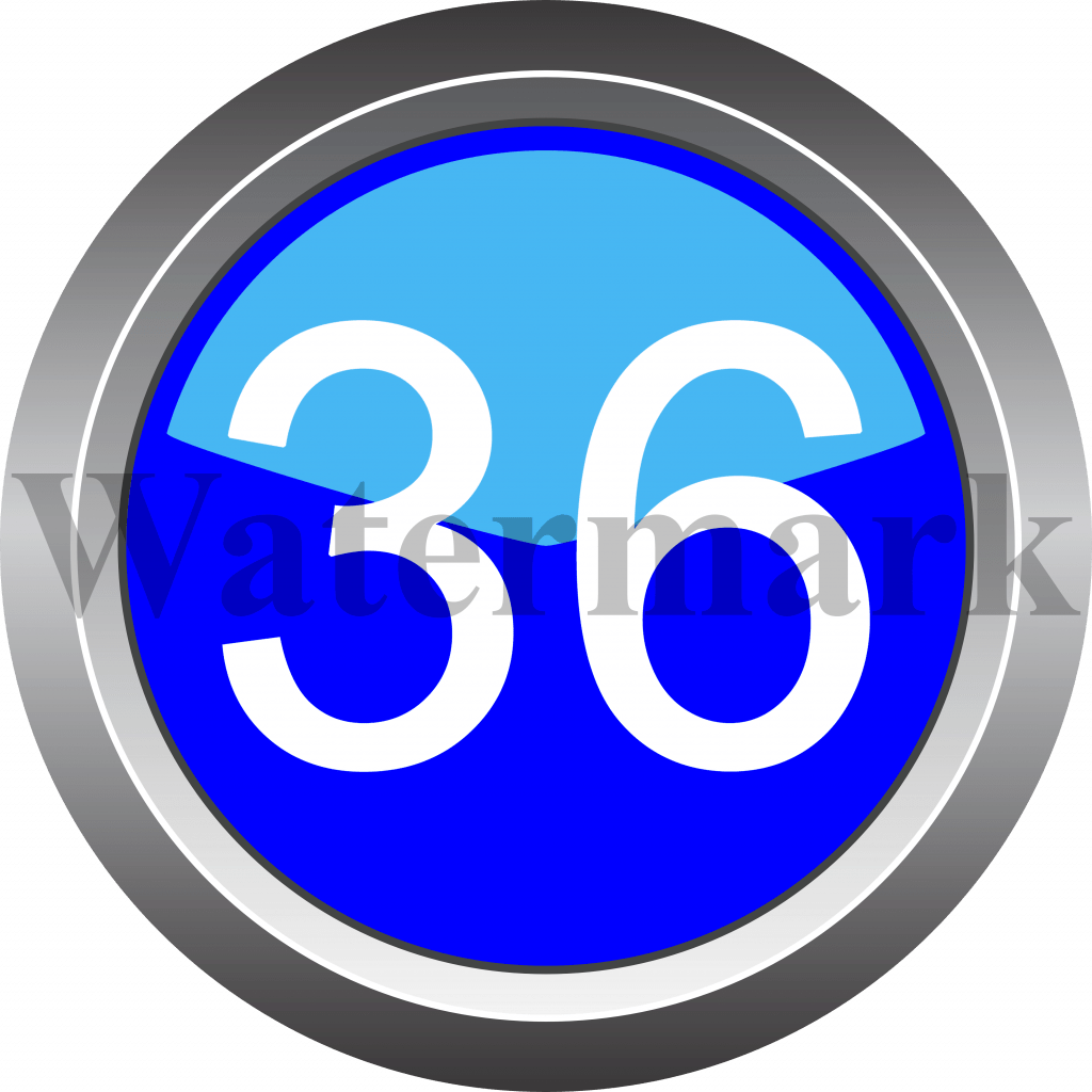 Number 36, Blue Circle Number 36, Best English Letters & Numbers Download at an Affordable price!