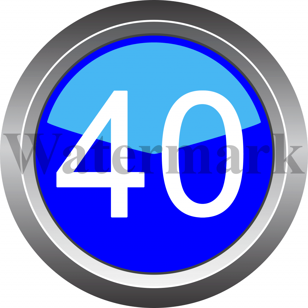 Number 40, Blue Circle Number 40