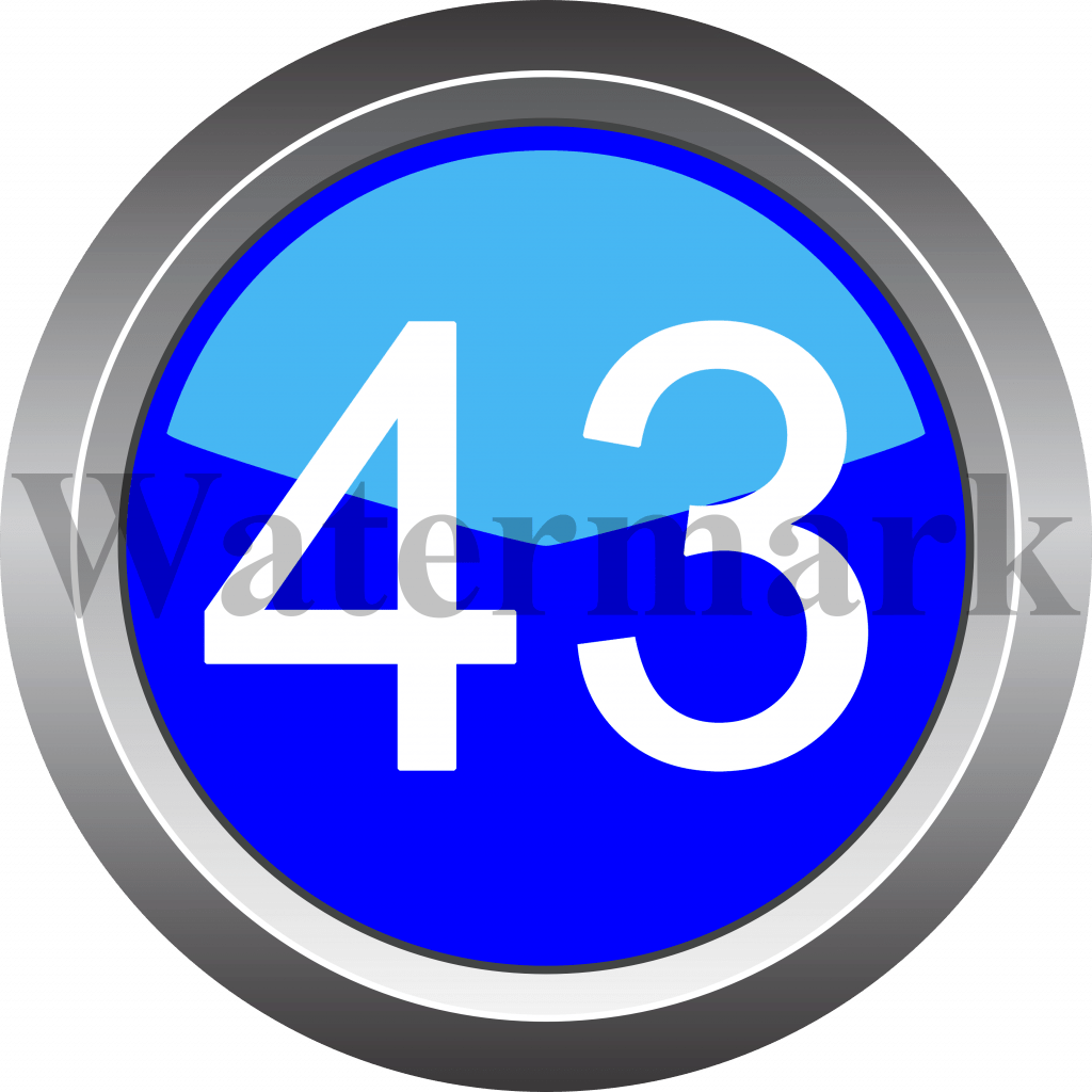 Number 43, Blue Circle Number 43