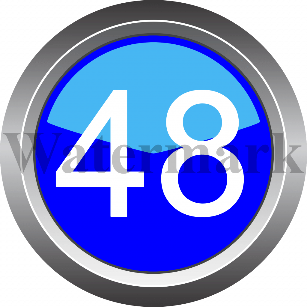 Number 48, Blue Circle Number 48