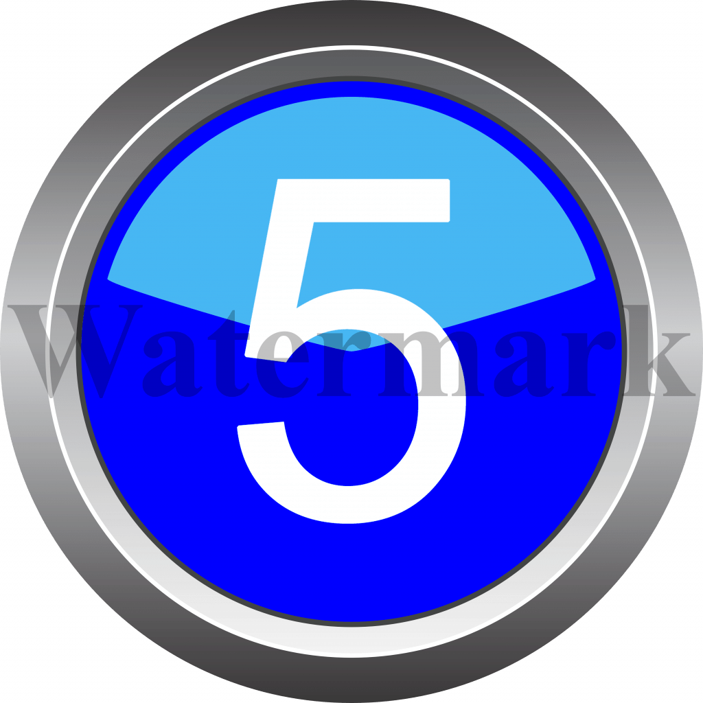 Number 5, Blue Circle Number 5