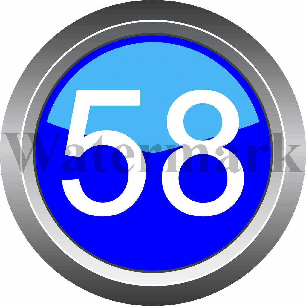 Number 58, Blue Circle Number 58