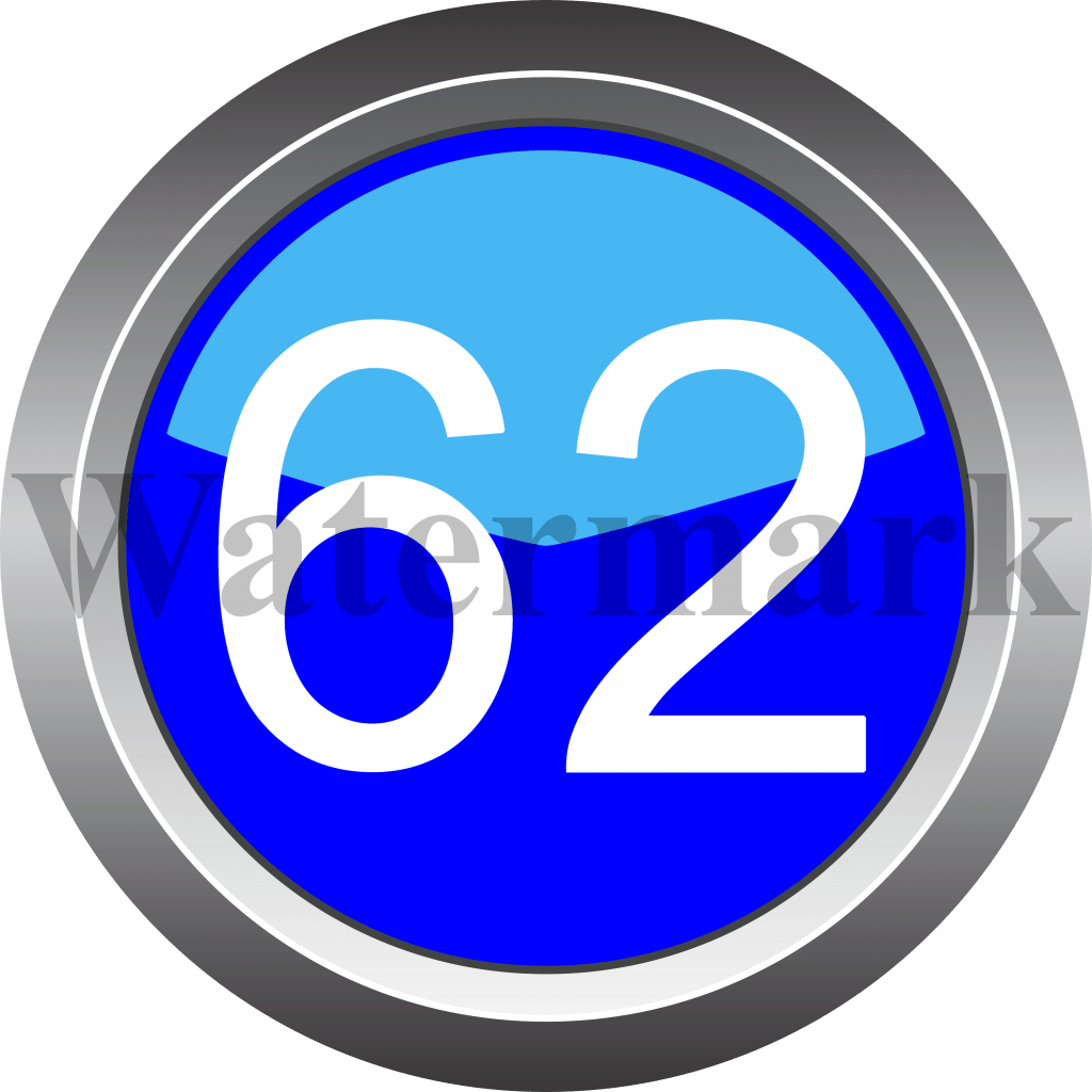 Number 62, Blue Circle Number 62