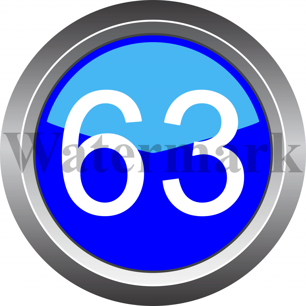 Number 63, Blue Circle Number 63