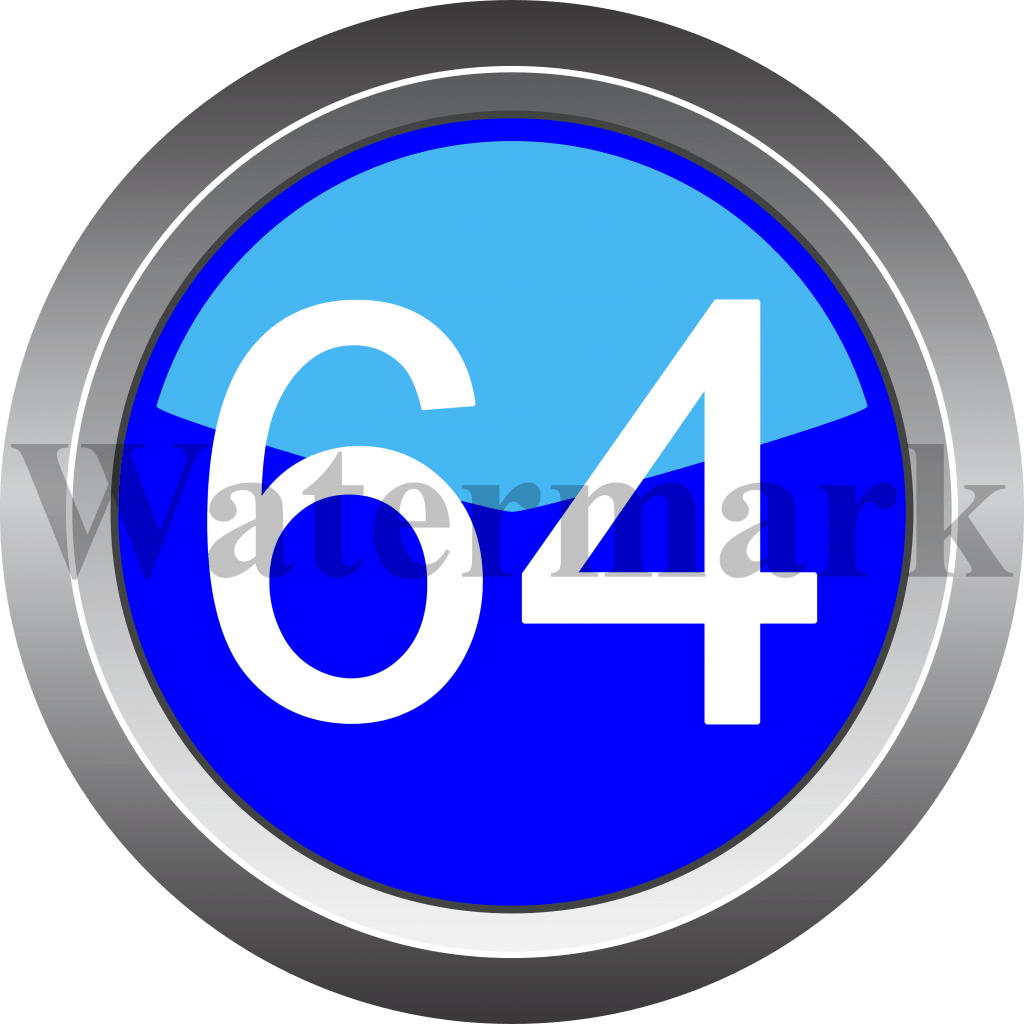 Number 64, Blue Circle Number 64
