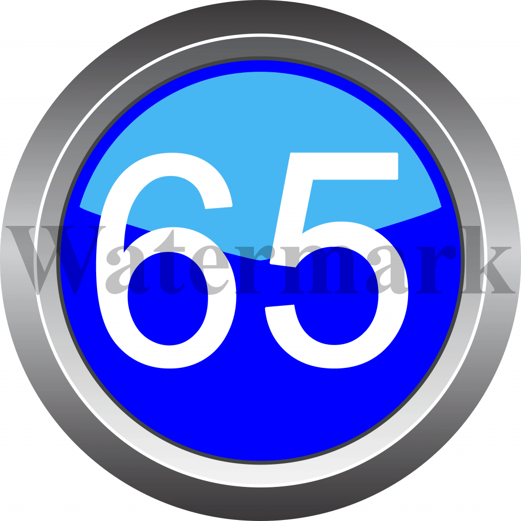Number 65, Blue Circle Number 65
