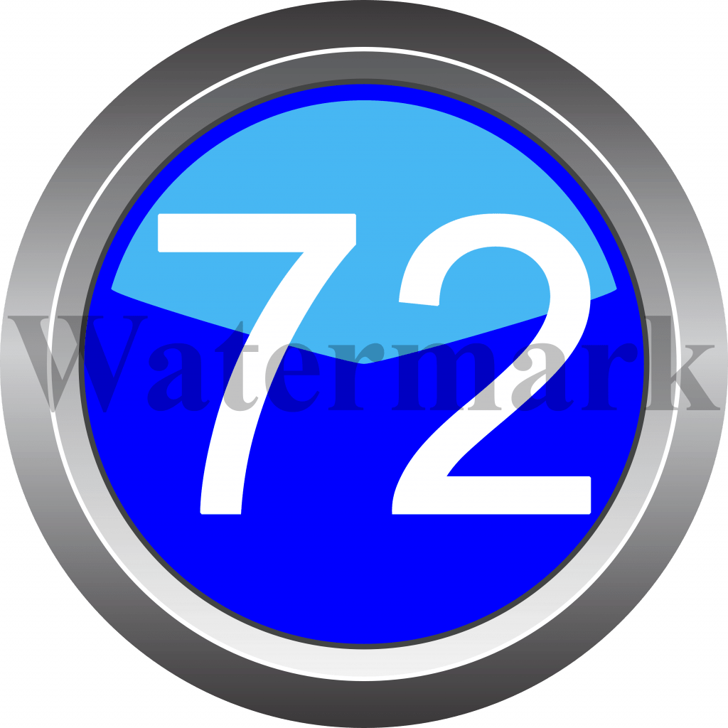 Number 72, Blue Circle Number 72