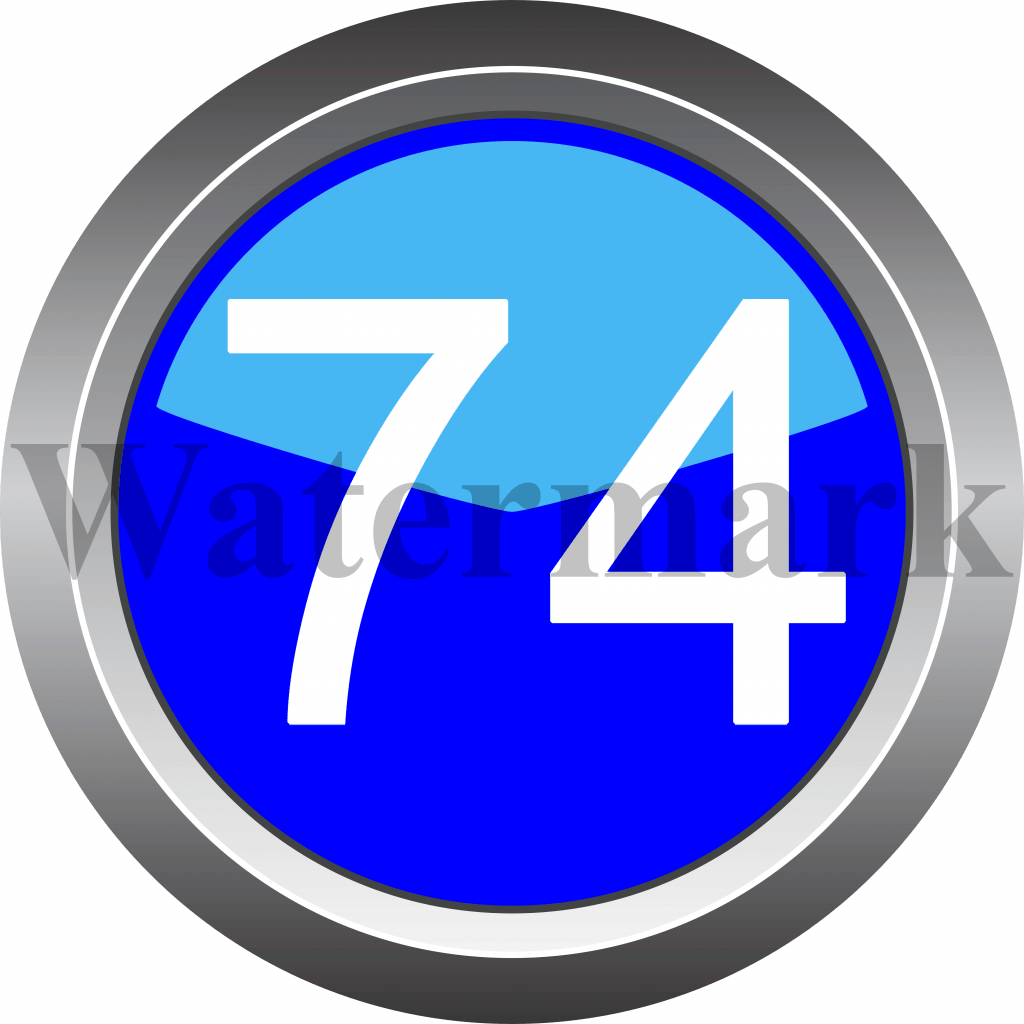 Number 74, Blue Circle Number 74