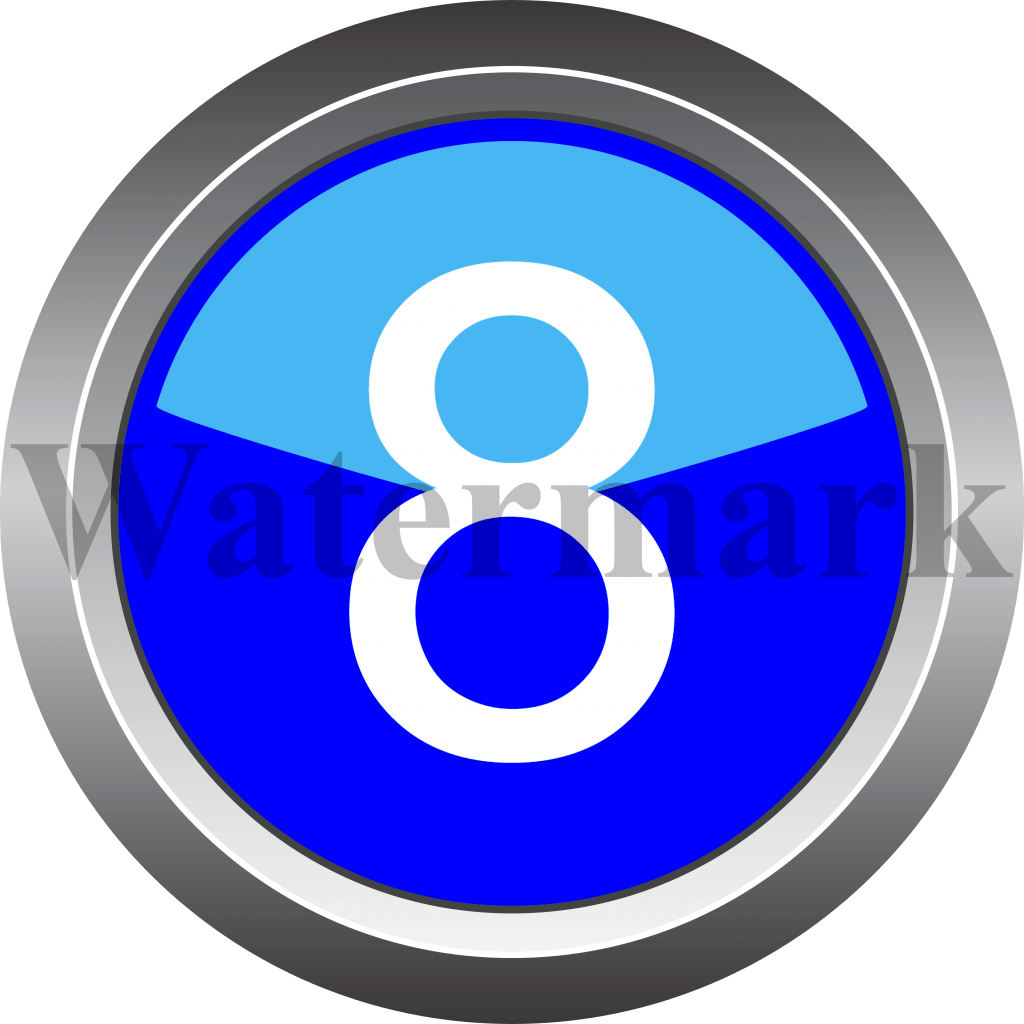 Number 8, Blue Circle Number 8