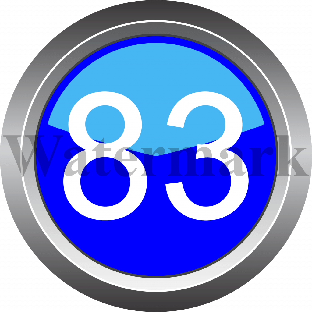 Number 83, Blue Circle Number 83, Best English Letters & Numbers Download at an Affordable price!