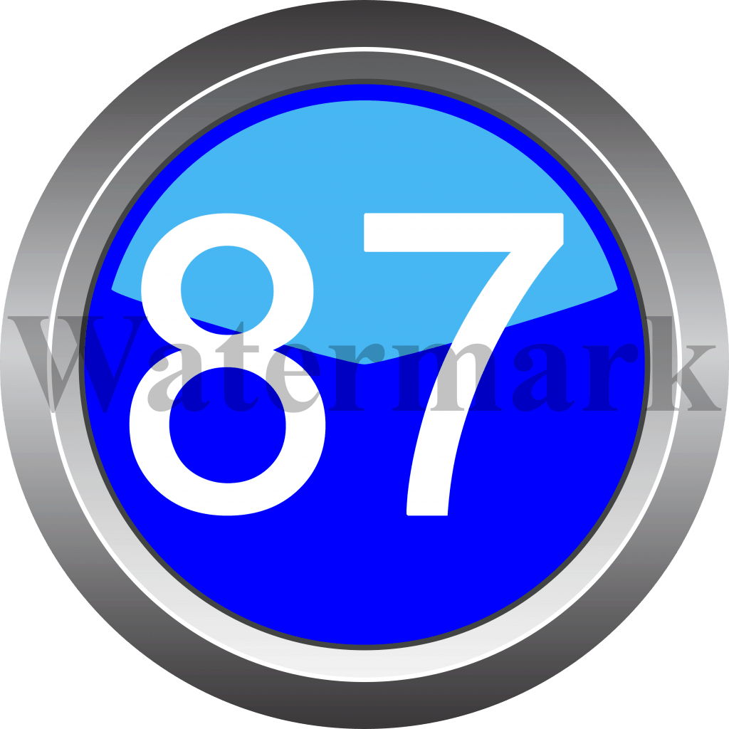 Number 87, Blue Circle Number 87
