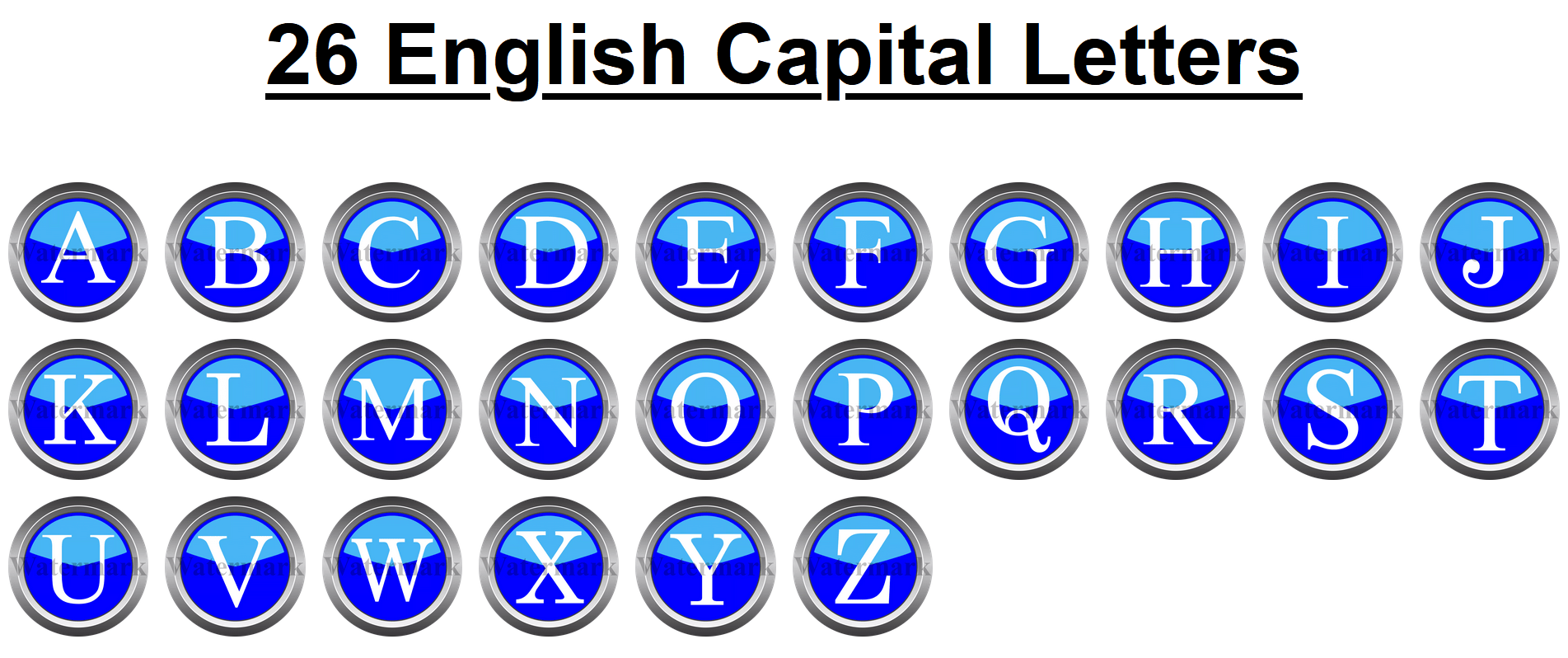 26 English Capital Letters, 26 English Upper Case Letters, 26 English Capital Letters In Blue Circles, 26 English Upper Case Letters in Blue Circles, English letters and numbers