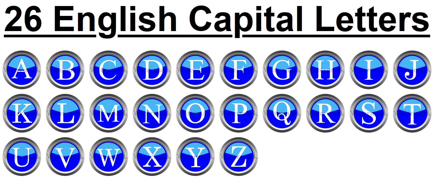 26 English Capital Letters A - Z
