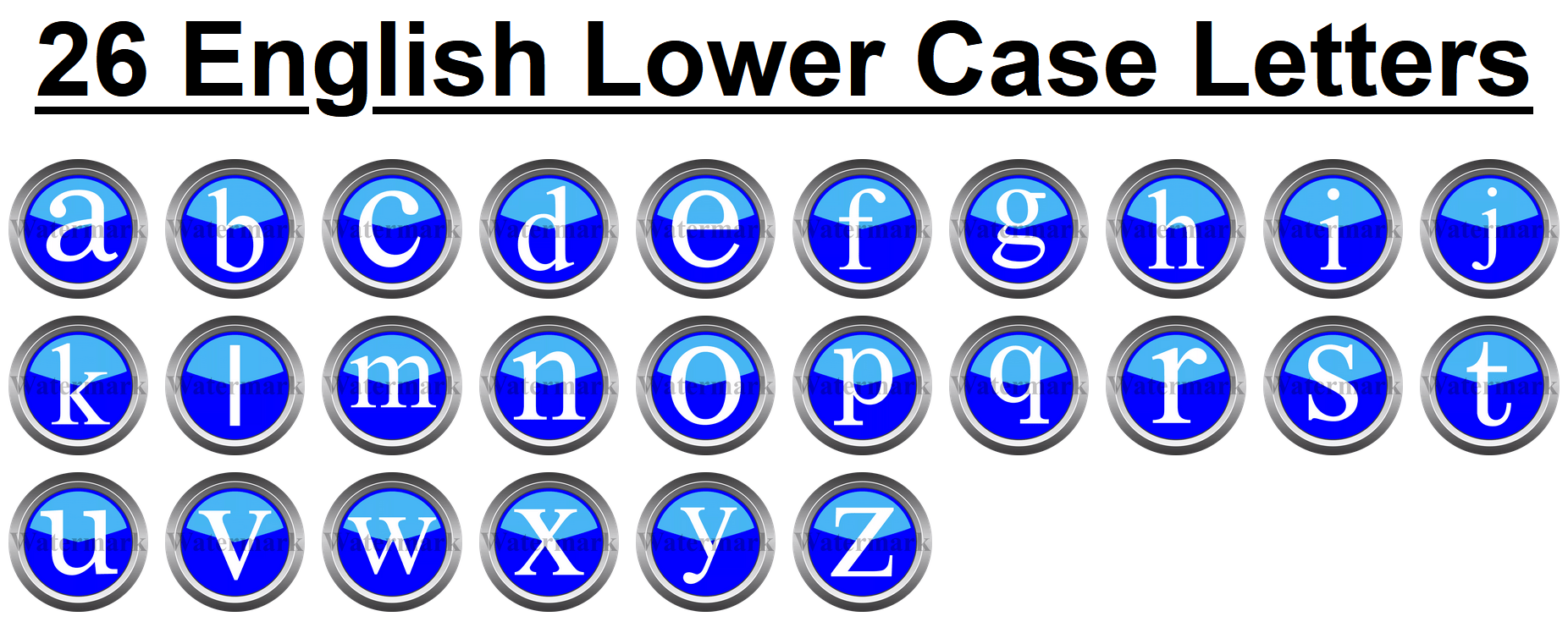 26 English Lower Case Letters A - Z