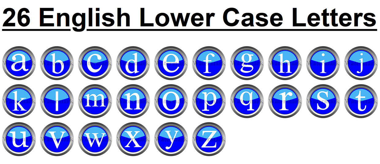 26 English Lower Case Letters A - Z